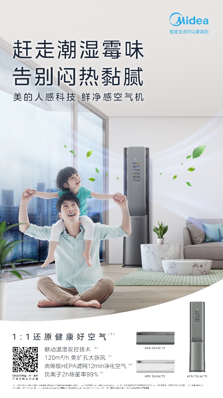 高溫梅雨輪番上陣，美的鮮凈感空氣機為你打造清爽夏日！